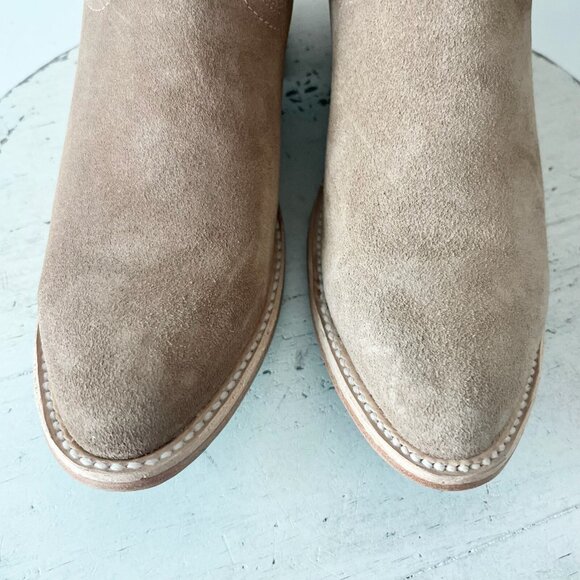 Lane PLAIN JANE Cowboy Boots Womens 7.5 Latte Suede Cowgirl Western Mid Calf - Picture 6 of 11